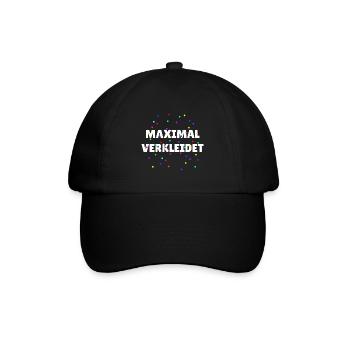 Maximal verkleidet Karneval Fasching - Baseballkappe - Schwarz/Schwarz - Vorne