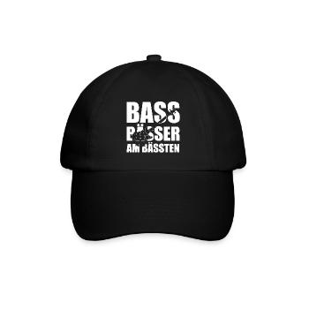 Bass Player Gift BASS BÄSSER AM BÄSSTEN Bassist - Baseballkappe - Schwarz/Schwarz - Vorne