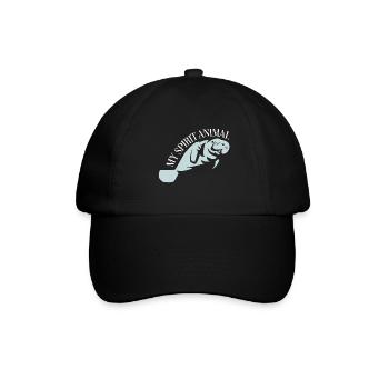 Ich liebe Manatee, Dugong - Baseballkappe - Schwarz/Schwarz - Vorne