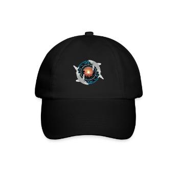 Oceanic whitetip sharks Hawaiian Polynesian - Baseball Cap - black/black - Front