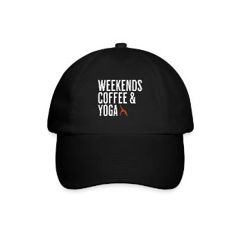 Entspannendes Zen-Wochenende Kaffee & Yoga - Baseballkappe - Schwarz/Schwarz - Vorne