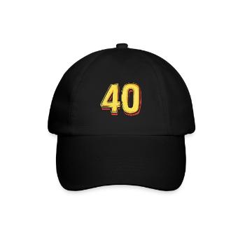 40 Zahl Comic - Baseballkappe - Schwarz/Schwarz - Vorne