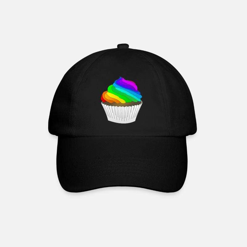 regenbogen sonne wolken wetter rainbow sun cloud76 - Baseballkappe - Schwarz/Schwarz