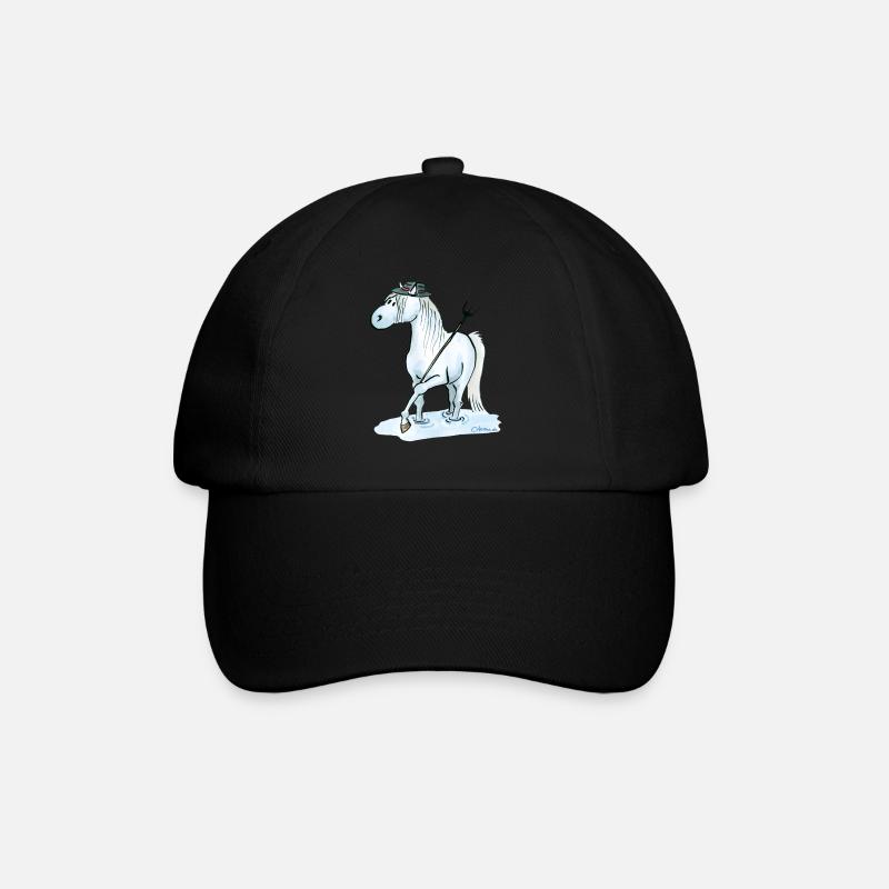 Camargue-Pferd - Baseballkappe - Schwarz/Schwarz