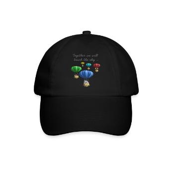 Bunte Heißluftballons - Baseballkappe - Schwarz/Schwarz - Vorne