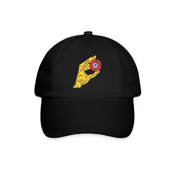 Coole Hand Auge Design by Milaino - Baseballkappe - Schwarz/Schwarz - Vorne