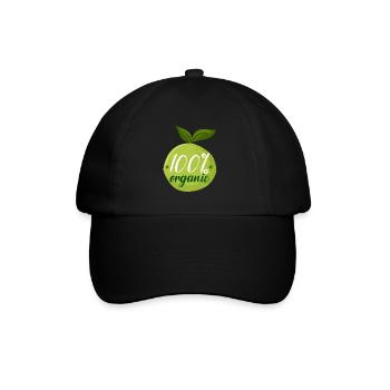 100% organic - Baseballkappe - Schwarz/Schwarz - Vorne