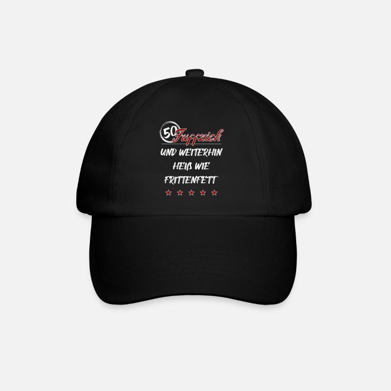 50. Geburtstag 50 Frittenfett - Baseballkappe - Schwarz/Schwarz