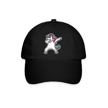 Dabbing unicorn Einhorn Geschenk - Baseballkappe - Schwarz/Schwarz - Vorne