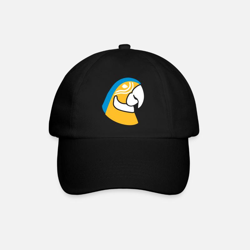 Papagei - Baseballkappe - Schwarz/Schwarz
