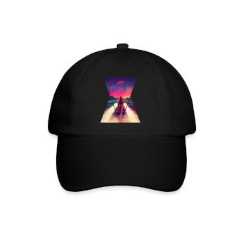 80s Retro Car - Baseball Cap - black/black - Front