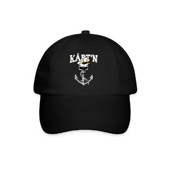 Käpt'n Kapitän Totenkopf Geschenk Segler Segeln - Baseballkappe - Schwarz/Schwarz - Vorne