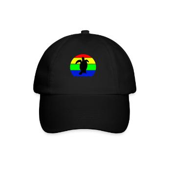 Silhouette tortue marine rétro vintage multicolore - Casquette classique - noir/noir - Devant