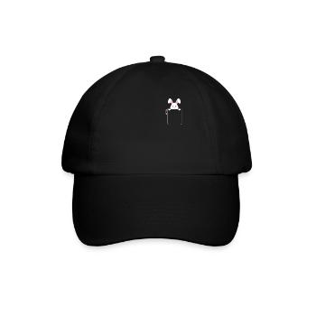 Rabbit in pocket with label - Baseball Cap - black/black - Front