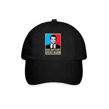 Make our planet great again macron retro support - Baseball Cap - black/black - Front