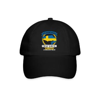 Schweden Angeln urlaub Geschenk - Baseballkappe - Schwarz/Schwarz - Vorne