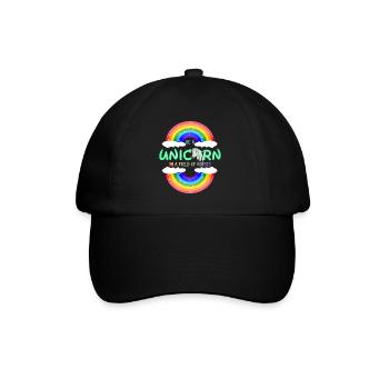 Sei ein Regenbogen Einhorn | einhornshirt - Baseballkappe - Schwarz/Schwarz - Vorne