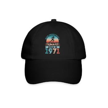 Runner born in 1971 50th Birthday Gift Running Dad - Baseball Cap - black/black - Front