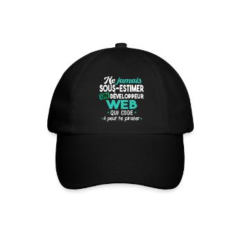 Informaticien homme. Cadeau humour. Informatique - Casquette classique - noir/noir - Devant