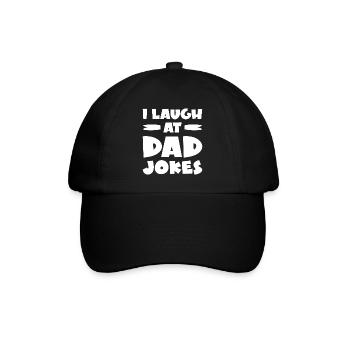 Ich lache über Papa Witze - Baseballkappe - Schwarz/Schwarz - Vorne