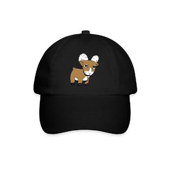 Ziege freundlich lieb - Baseballkappe - Schwarz/Schwarz - Vorne