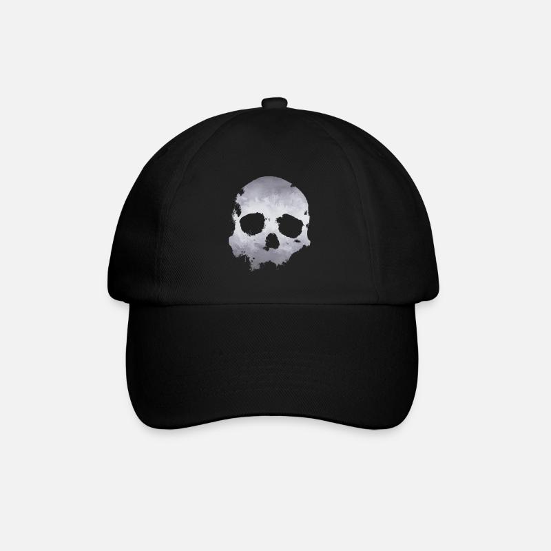 Schädel - Baseballkappe - Schwarz/Schwarz