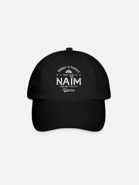 Naïm personalisiertes Geschenk Arabisch name Naïm - Baseballkappe - Schwarz/Schwarz