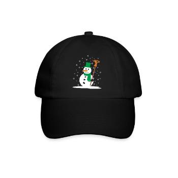 Bonhomme de neige de Noël - Casquette classique - noir/noir - Devant