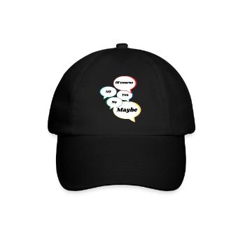 No Yes Maybe Of Course Statement Antworten bunt - Baseballkappe - Schwarz/Schwarz - Vorne