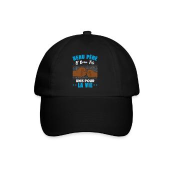 Cadeau beau père beau fils unis pour la vie check - Casquette classique - noir/noir - Devant