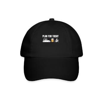 Planen Sie für heute Pontonbier Lustiges Bootsgeschenk - Baseballkappe - Schwarz/Schwarz - Vorne