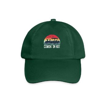 Comin' dans Hot Funny Pontoon Boat Boat Boat Sunset - Casquette classique - vert bouteille - Devant