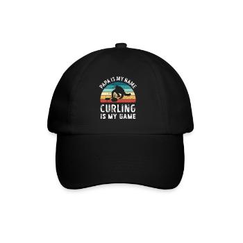 Papa est mon nom Curling est mon jeu Papa Pères - Casquette classique - noir/noir - Devant