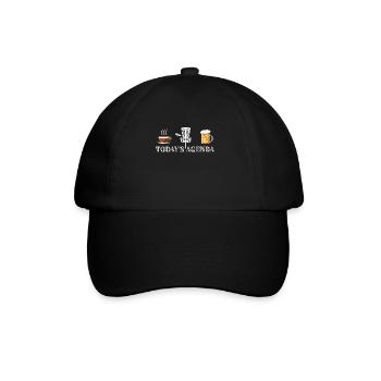 Today's Agenda Coffee Disc Golf Beer Funny Gift - Baseball Cap - black/black - Front