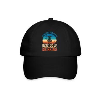 Disc Golf and Drinking Funny Weekend Forecast Gift - Baseball Cap - black/black - Front