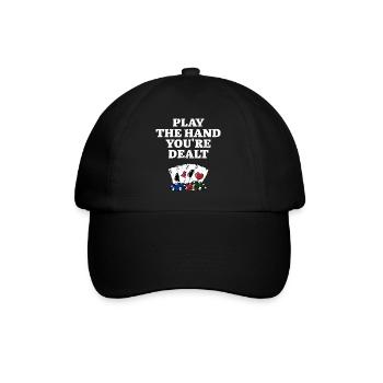Jouez la main qui vous est distribuée Jeux de cartes Carte de poker - Casquette classique - noir/noir - Devant