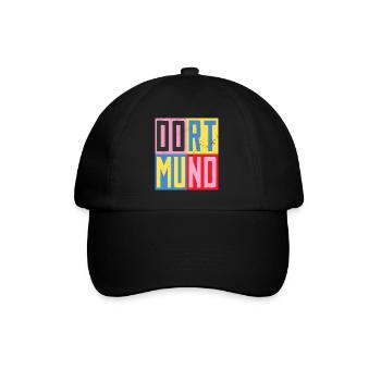 Dortmunder Städte Design - Baseballkappe - Schwarz/Schwarz - Vorne