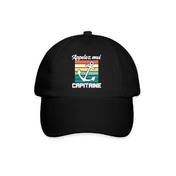 Appelez moi capitaine cadeau humour homme marin - Casquette classique - noir/noir - Devant