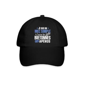 Bretonne Apéro Bretagne Cadeau Alcool T-shirt Mug - Casquette classique - noir/noir - Devant