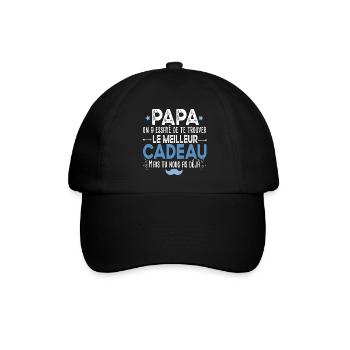 Papa Père Papou Papounet Cadeau T-shirt Mug - Casquette classique - noir/noir - Devant