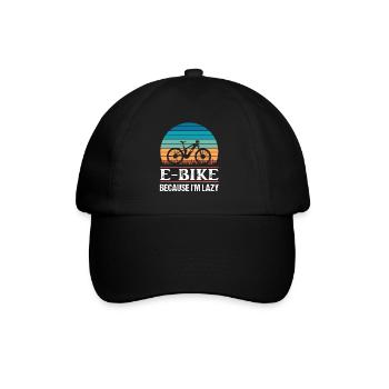 E Bike because I'm laz Funny Ebike Gift - Baseball Cap - black/black - Front