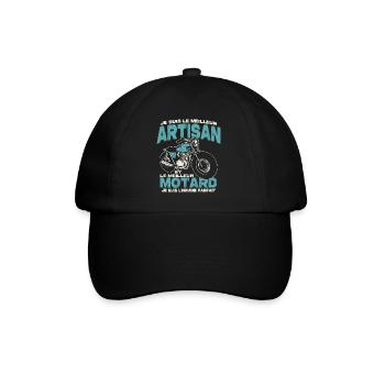 Le meilleur artisan et le meilleur motard - Casquette classique - noir/noir - Devant