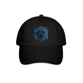 Drum Kit percussionist drummer - Baseball Cap - black/black - Front