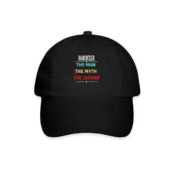 Der Mann Der Mythos Die Legende FRISEUR - Baseballkappe - Schwarz/Schwarz - Vorne