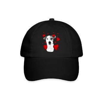 Jack Russell with hearts - Baseball Cap - black/black - Front