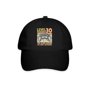 30. Geburtstag Gamer zur Arbeit gezwungen - Baseballkappe - Schwarz/Schwarz - Vorne