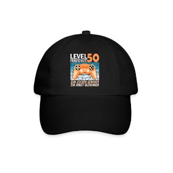 50. Geburtstag Gamer zur Arbeit gezwungen - Baseballkappe - Schwarz/Schwarz - Vorne