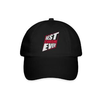 best cousin ever quote - Baseball Cap - black/black - Front