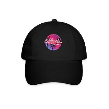 California Beach Neon-Schrift - Baseballkappe - Schwarz/Schwarz - Vorne