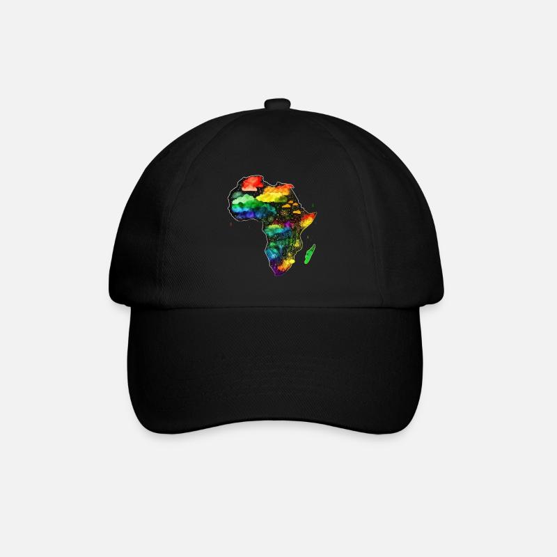 AFRIKA - KARTE - Baseballkappe - Schwarz/Schwarz